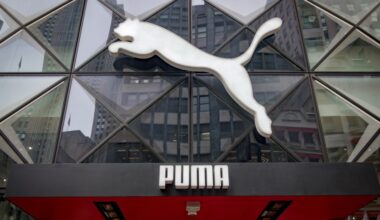 Puma store signage, entrance to midtown Manhattan store.
