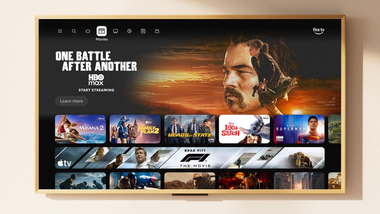 An Amazon TV showing the new Fire TV interface redesign