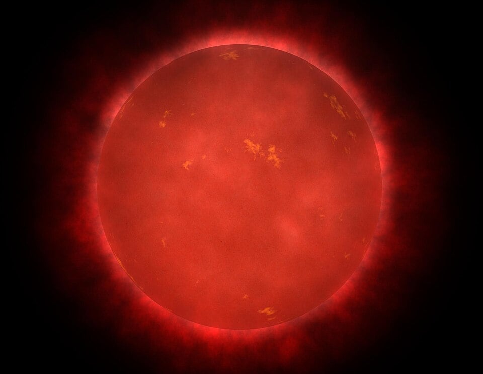 An artist's concept of a red dwarf that lies about 8 light-years away from the Sun. Courtesy NASA/Walt Feimer