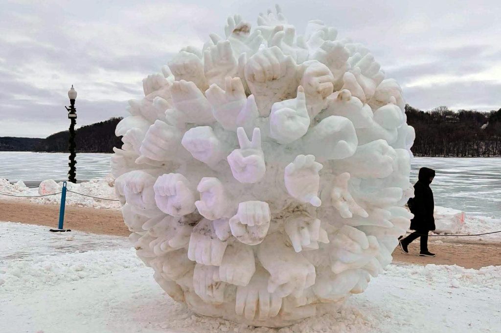 Team USA snow sculpture in Stillwater removed over ICE messaging