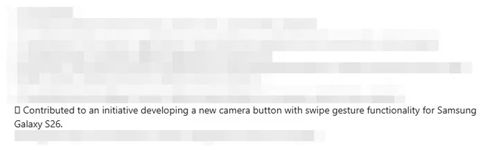 samsung galaxy s26 camera button idea employee linkedin