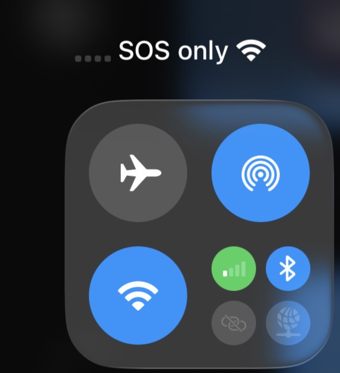 An Iphone without cell service that has the SOS feature on 