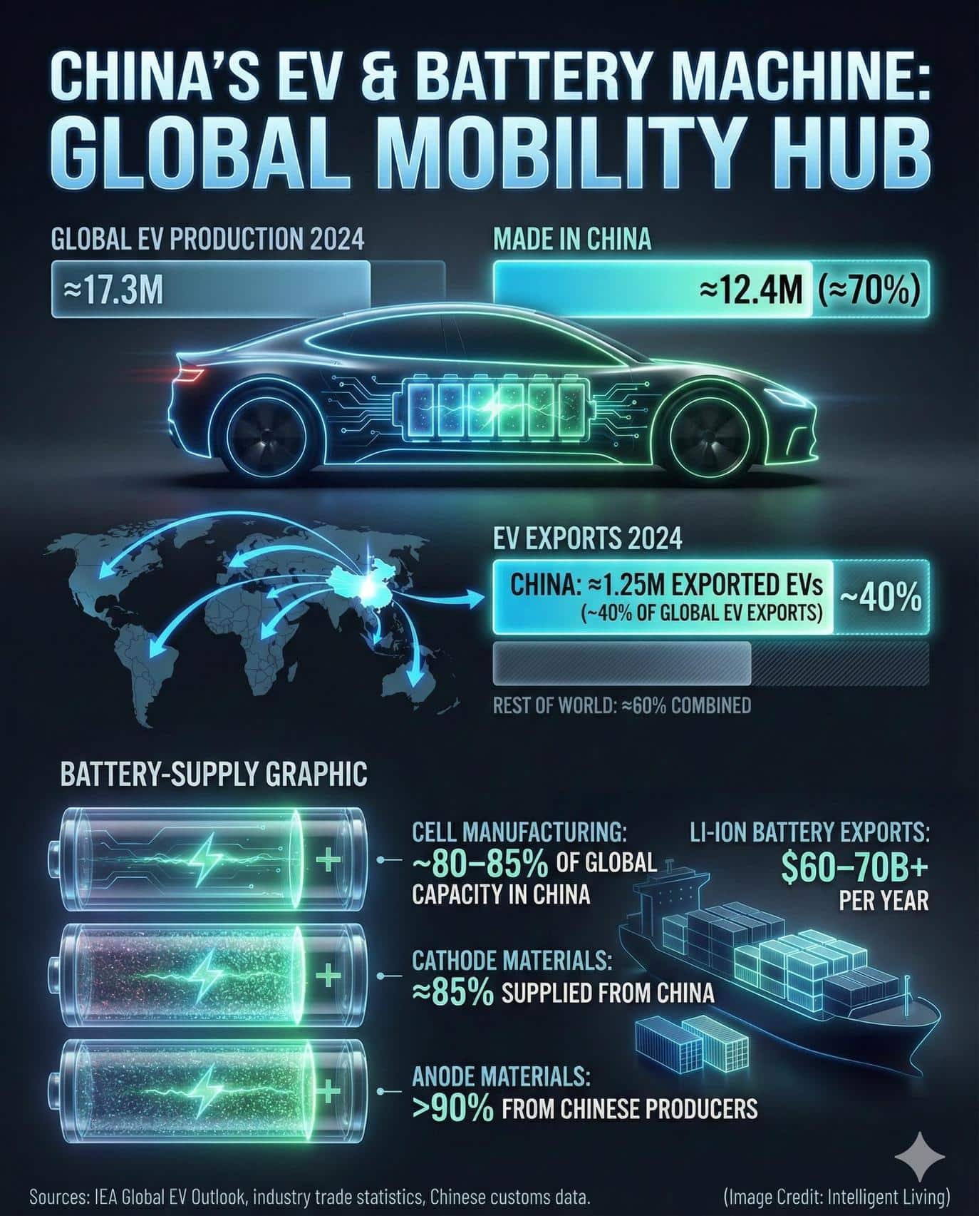 Dominating the supply of critical raw materials—specifically lithium, nickel, and rare earth elements—cements the China Economy’s export advantage.