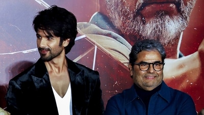 Shahid Kapoor and Vishal Bhardwaj during the trailer launch of their upcoming film O Romeo in Mumbai on Wednesday. (PTI)
