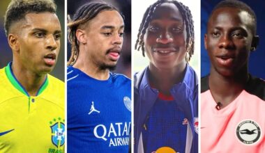 Rodrygo, Barcola, Diomande, Minteh collage