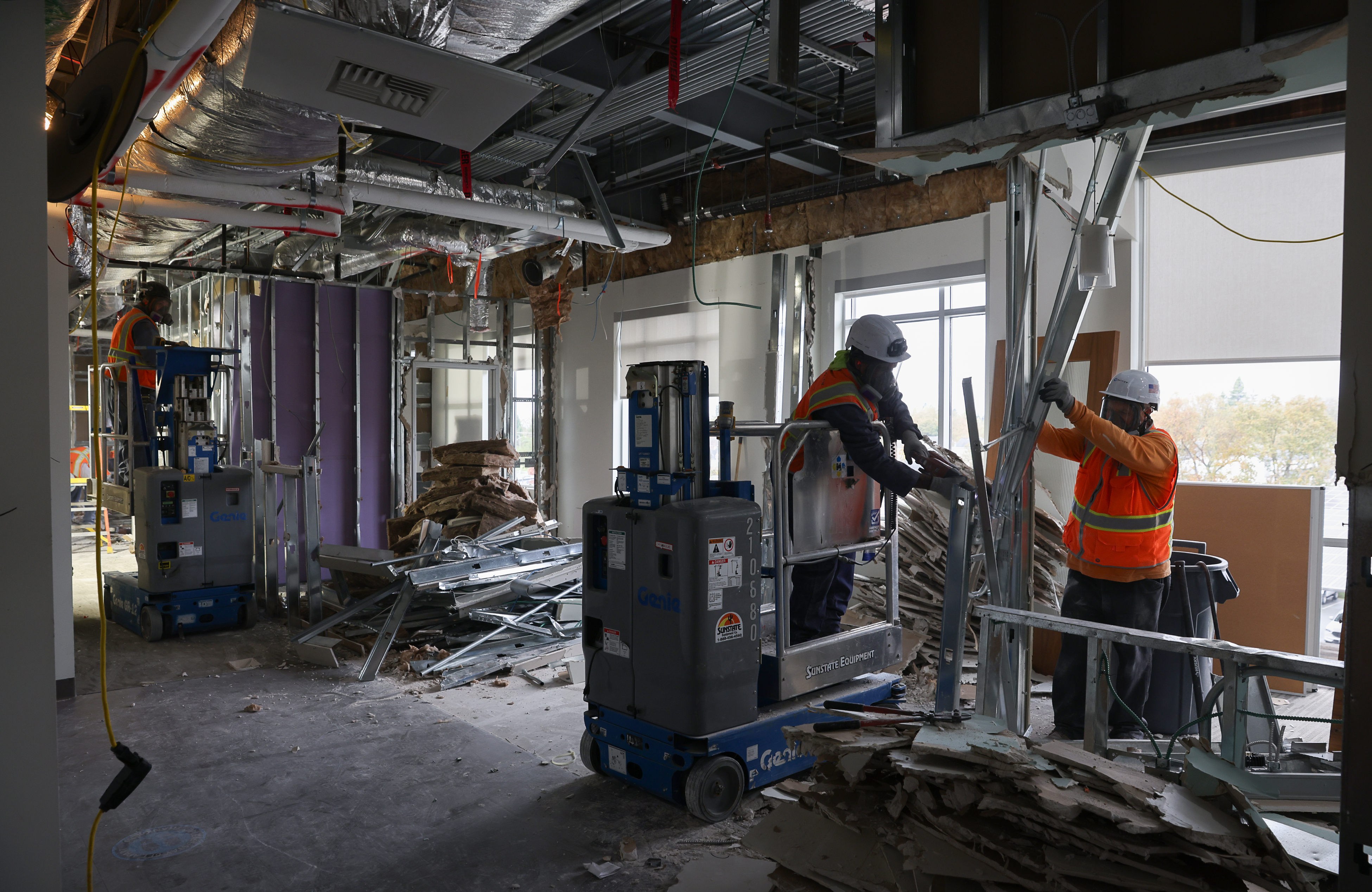 Construction workers demolish a non-Sutter occupied private practice facility on...