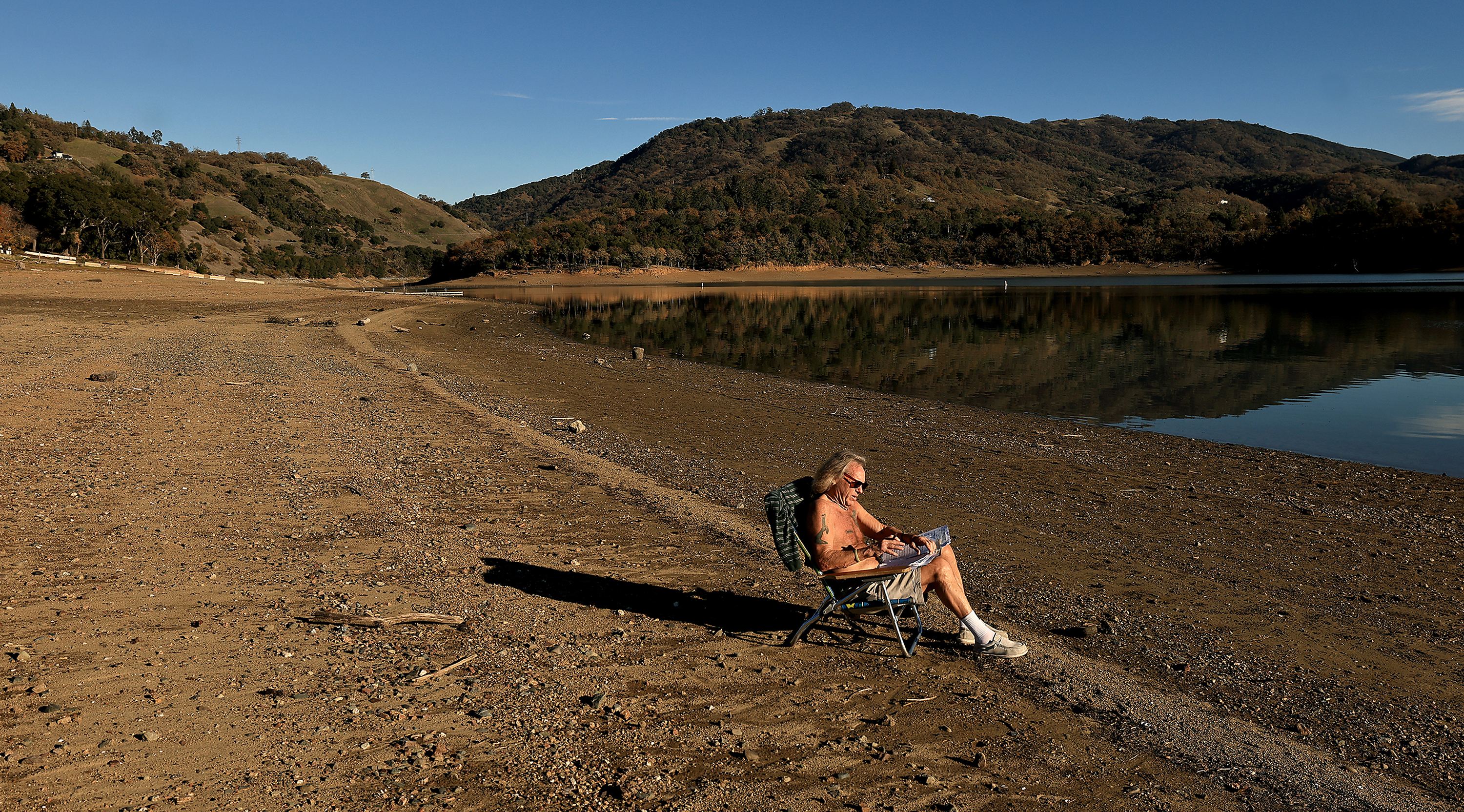 Patrick Nunes of Ukiah, takes advantage of a cloud free...