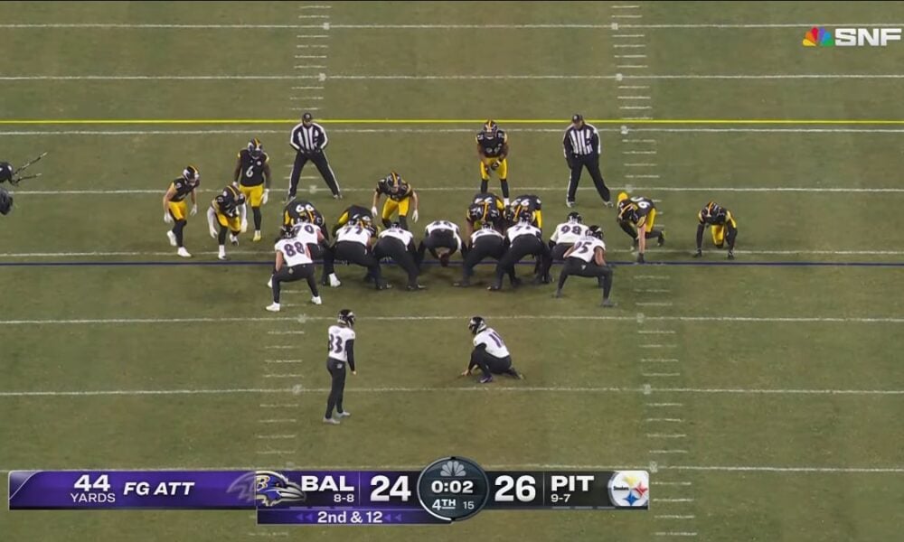 Former NFL Ref Says Officials Were Right Not To Call Penalty On Steelers During Ravens' Missed Field Goal