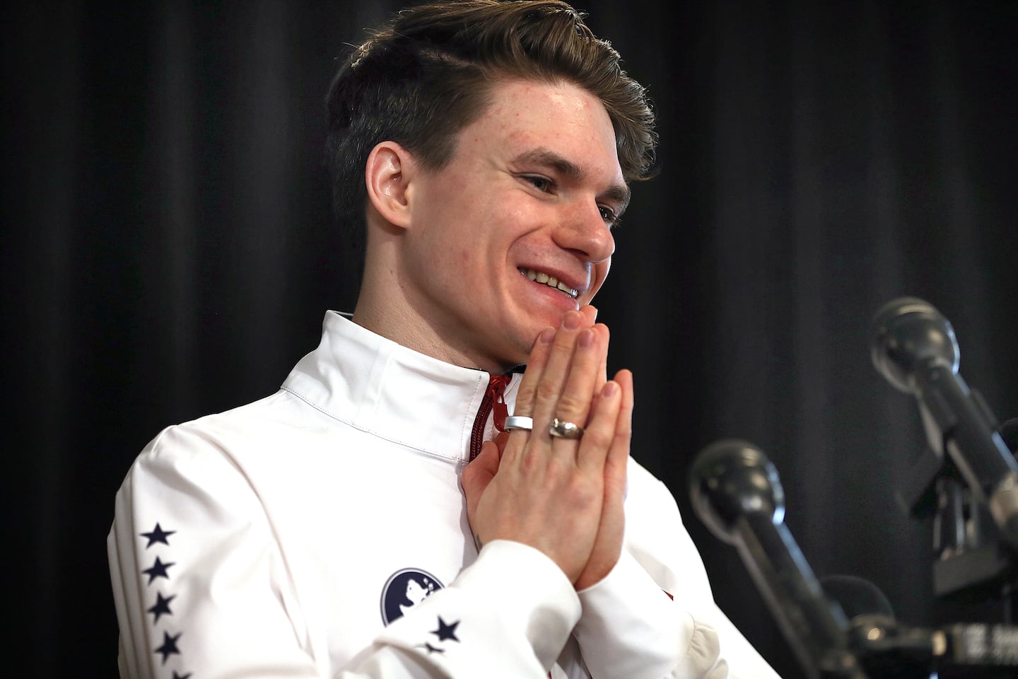 Maxim Naumov spoke at The Skating Club of Boston, his home base ahead of the Winter Olympics in February.