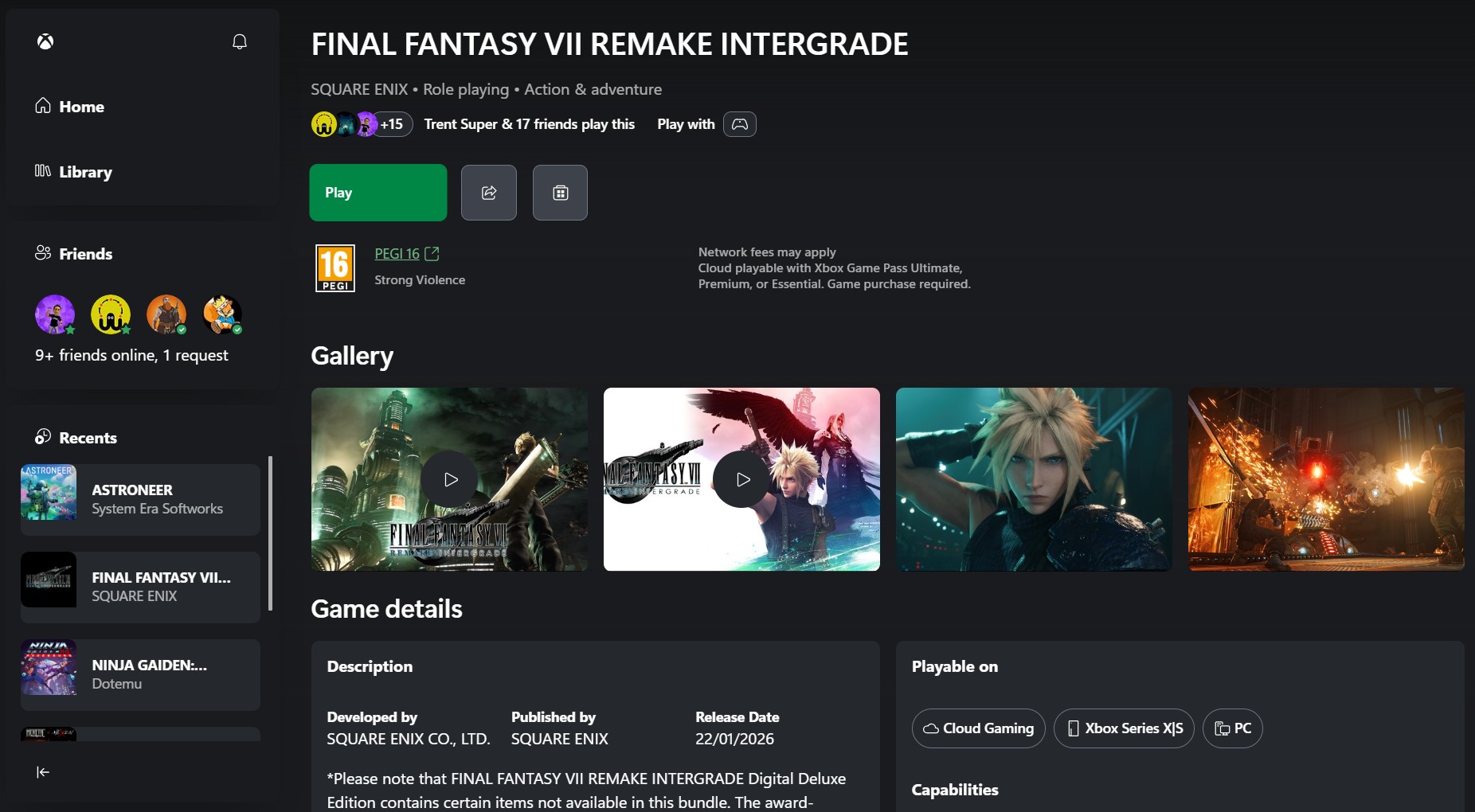 Xbox Cloud Gaming dashboard in 2026