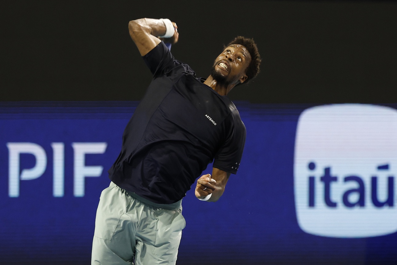 Gael Monfils in action ahead of the US Open.