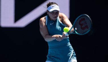 Amanda Anisimova in action at the Australian Open.