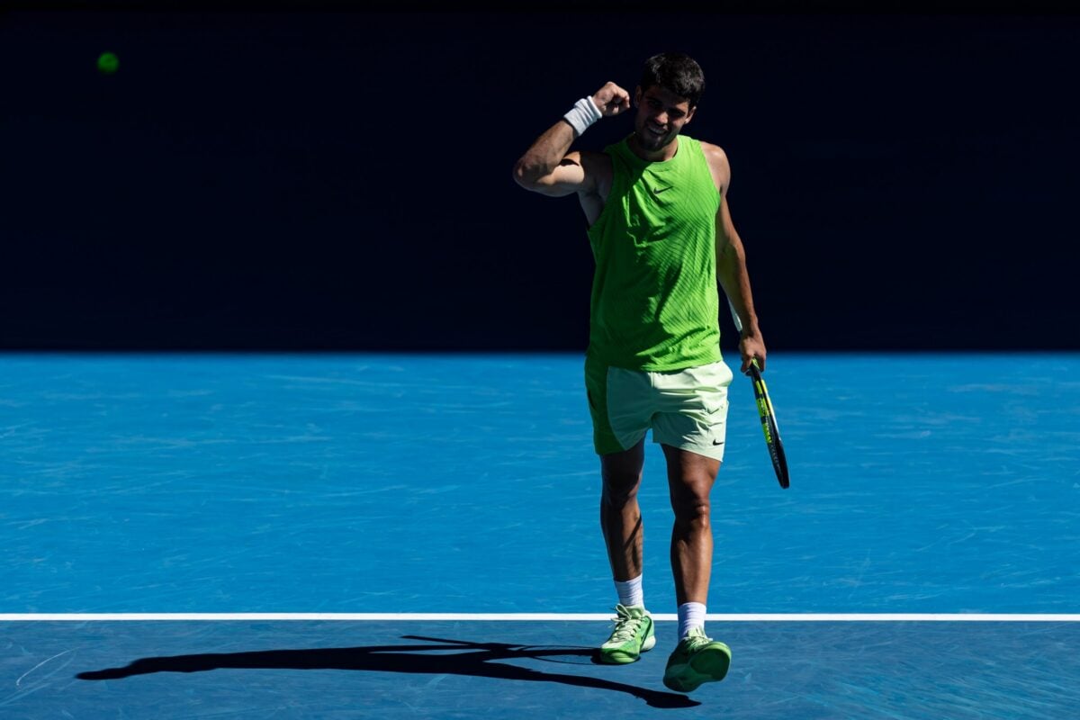 Carlos Alcaraz in action at the Australian Open.