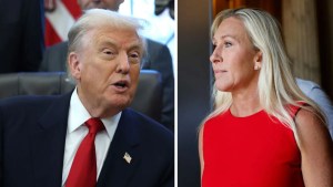 MTG and Donald Trump (Credit: Anna Moneymaker/Chip Somodevilla/Getty Images)