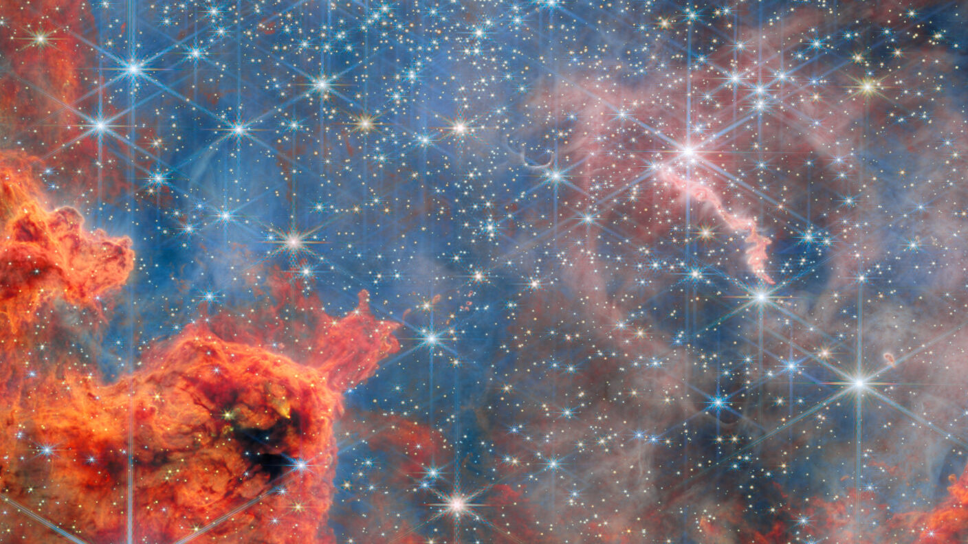 Dwarf stars in a glittering sky, as captured by the James Webb telescope, which uses quantum‑based detectors, allowing scientists to see deeper into space and time than ever before.