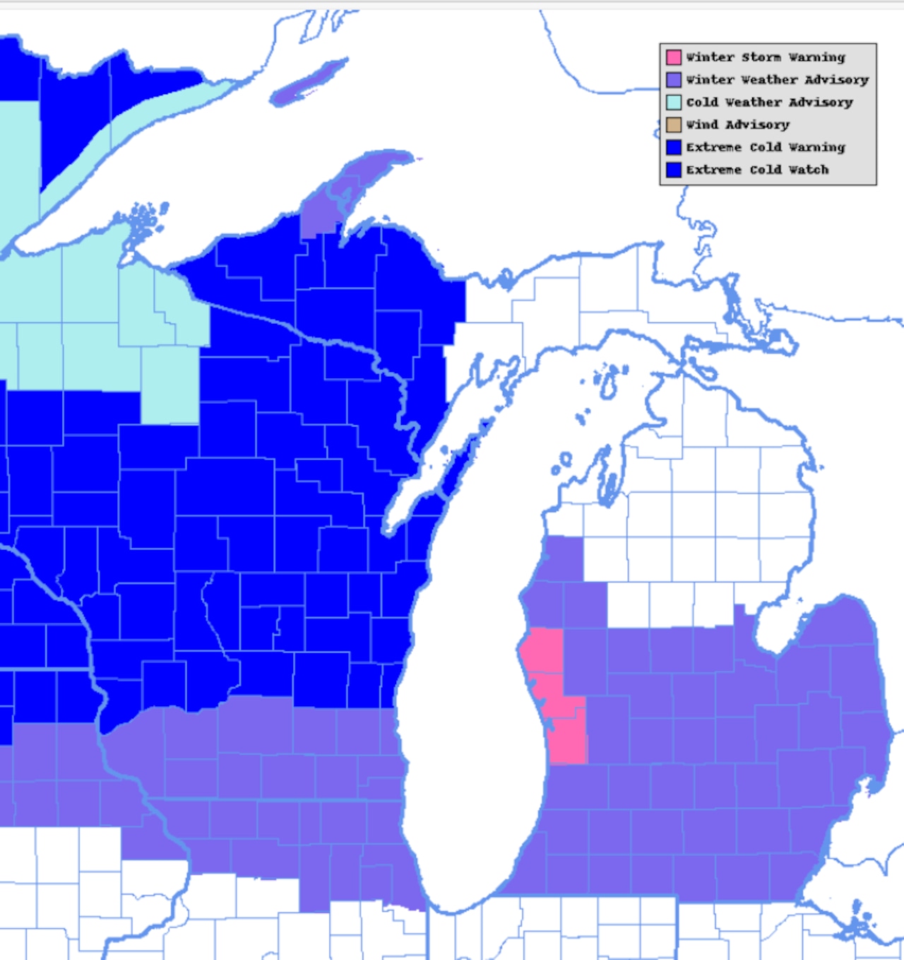 Warnings, Watches and Advisories