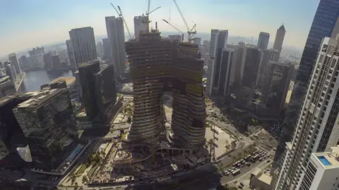 Binghatti Properties The Bugatti Residences building under construction in Dubai 