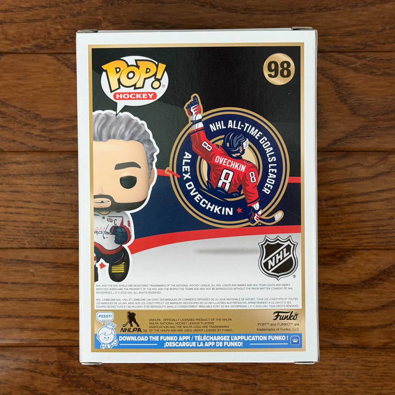 Alex Ovechkin NHL goals record Funko Pop! back pic