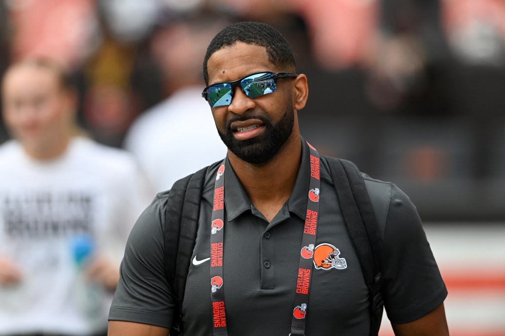 Andrew Berry of the Cleveland Browns wearing sunglasses.