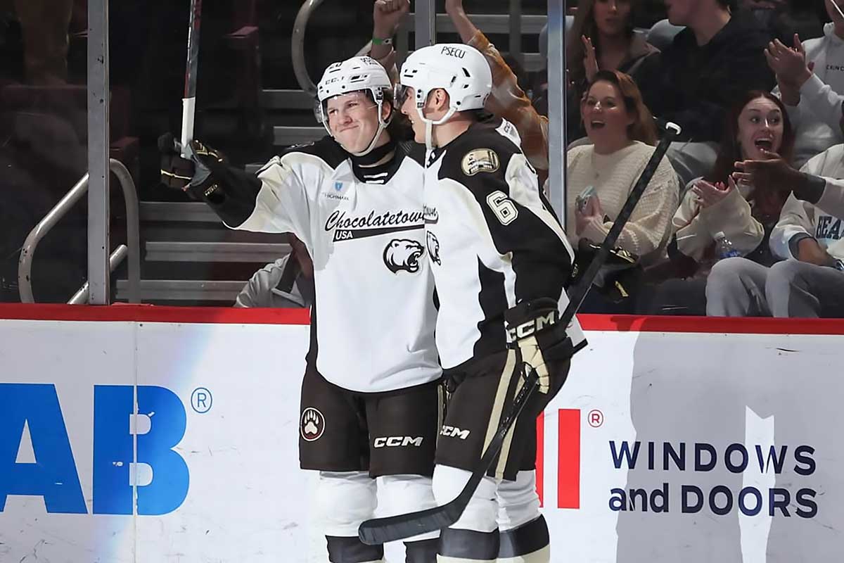 Andrew Cristall records goal and assist vs. Hartford, regains Hershey team scoring lead