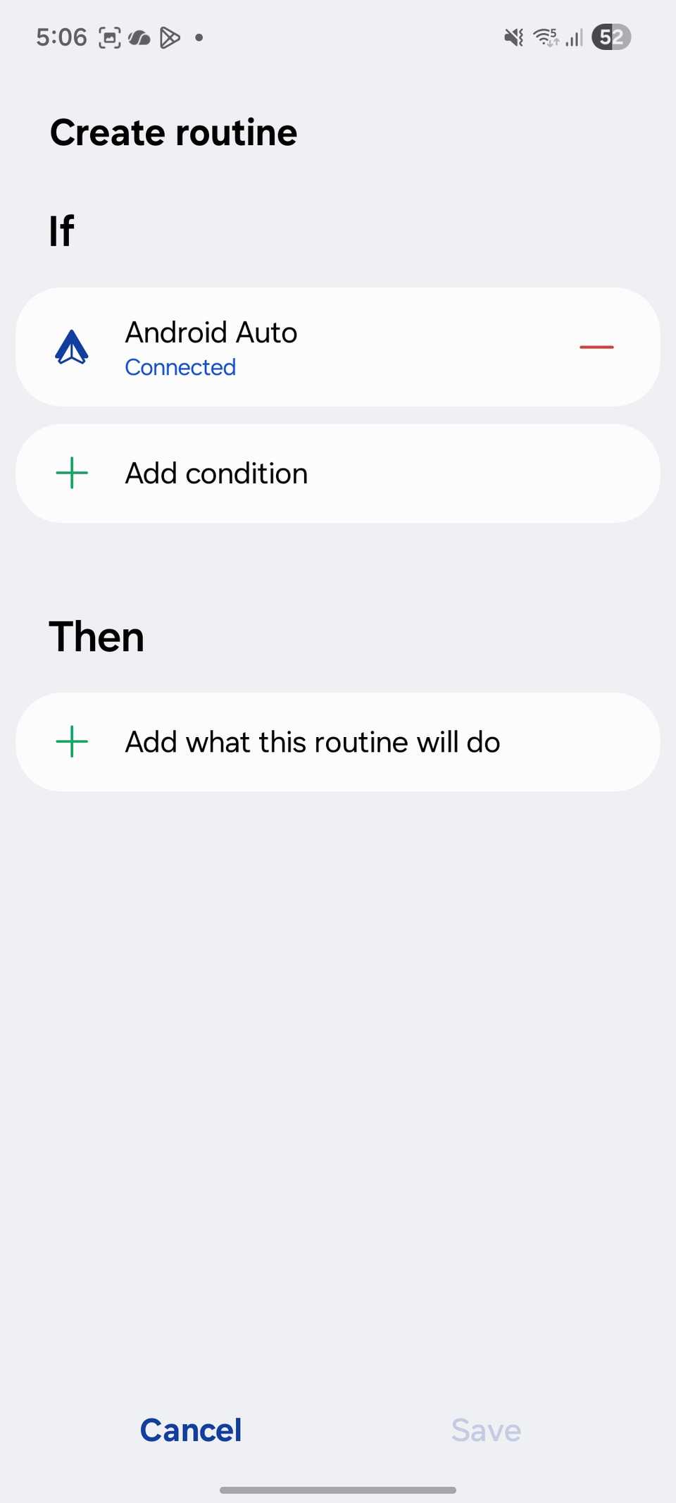 create a routine for Android Auto