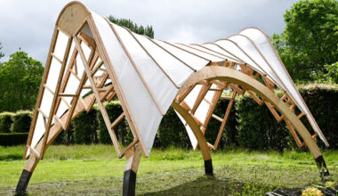 bartlett architecture students use robots to build arkhive reconfigurable timber pavilion