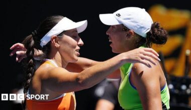Jessica Pegula of the United States celebrates her victory against Madison Keys of the United States