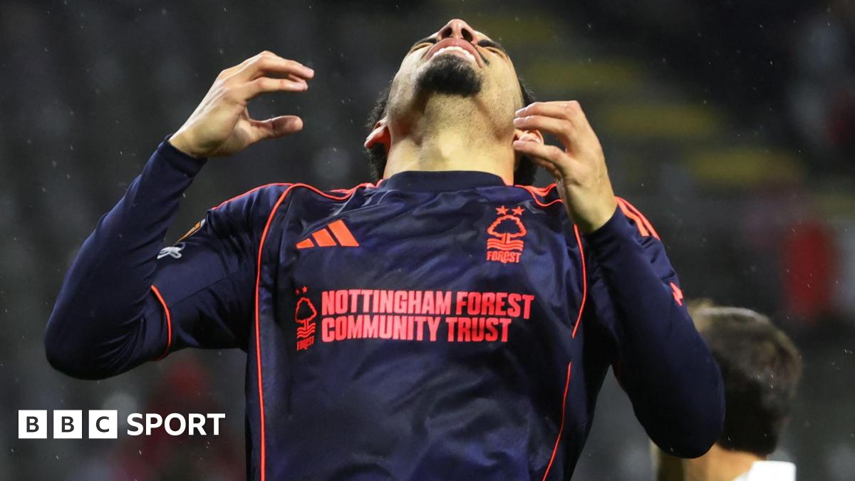 Nottingham Forest's Morgan Gibbs-White reacts to missing a penalty against Braga