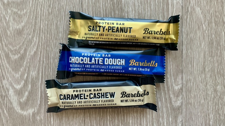 Barebells protein bars on table
