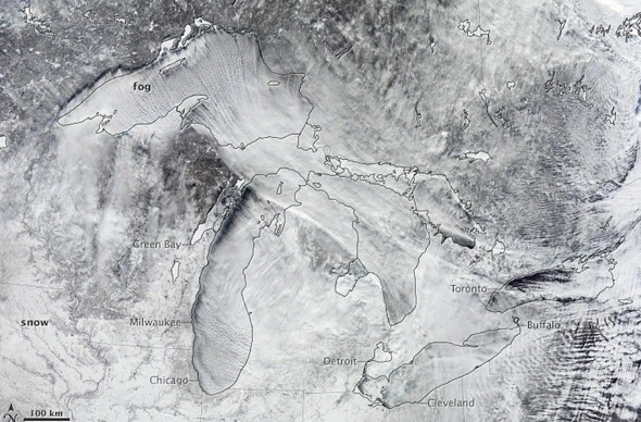 Blast of extremely cool air near lake michigan, previously