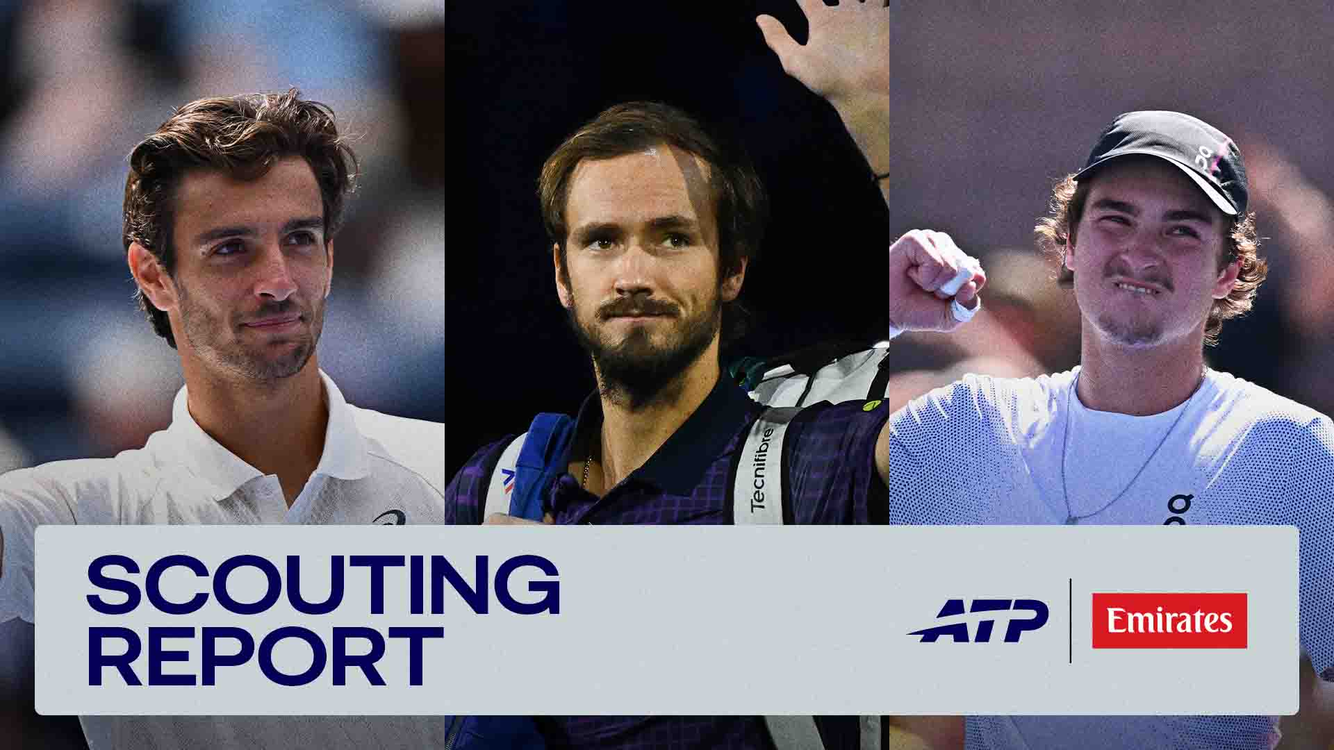 Lorenzo Musetti, Daniil Medvedev and Joao Fonseca are competing on the ATP Tour this week. 