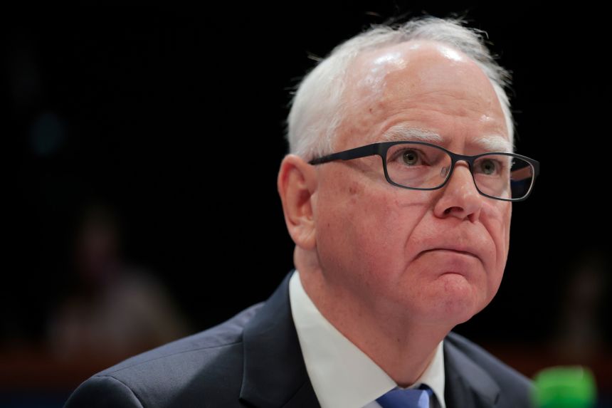 Minnesota Gov. Tim Walz listens during a hearing with the House Oversight and Accountability Committee at the US Capitol on June 12, in Washington, DC.