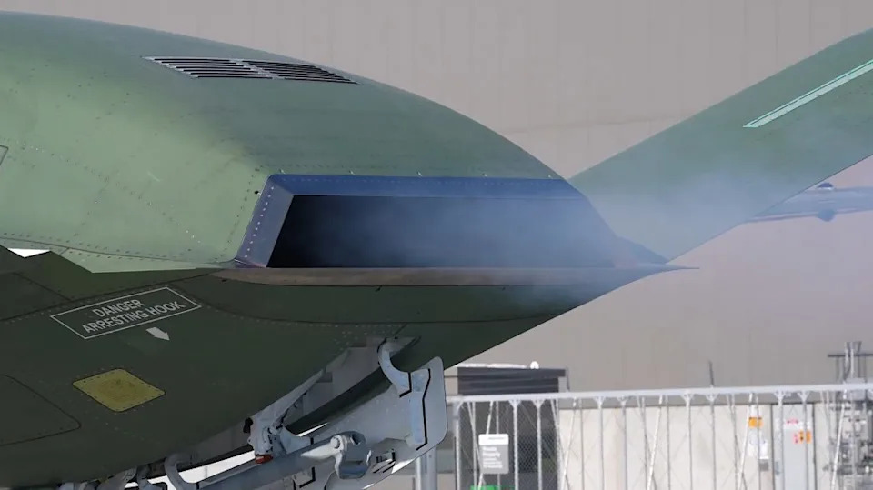 A view of the drone’s inset exhaust arrangement. <em>Boeing capture</em>