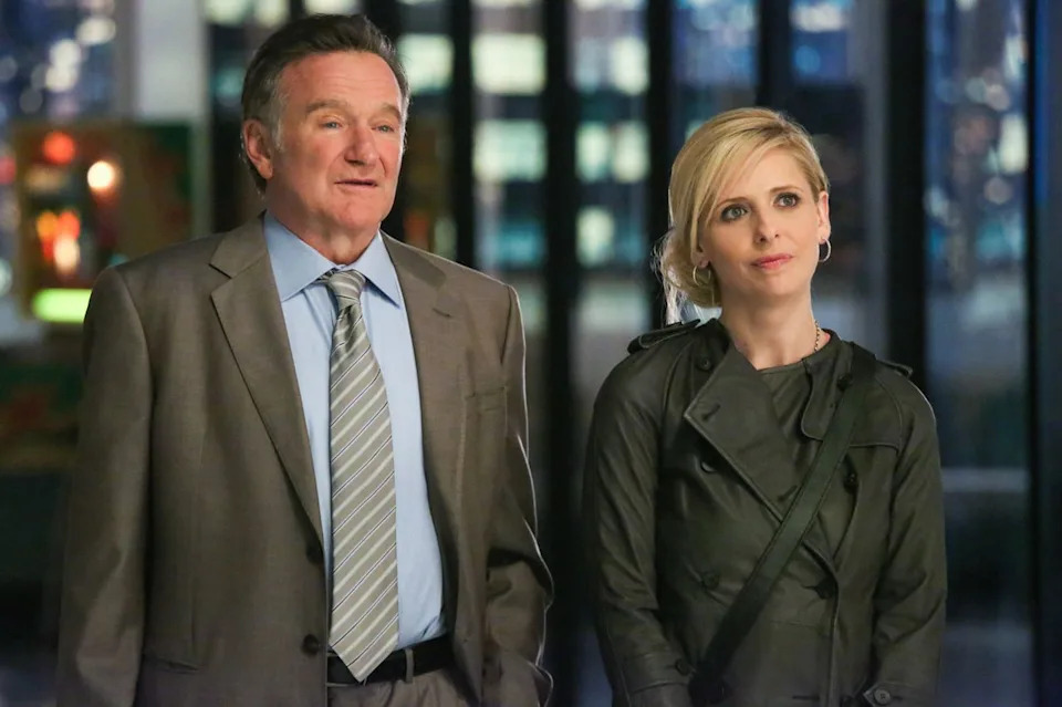 Richard Cartwright/CBS via Getty  Robin Williams and Sarah Michelle Gellar in 'The Crazy Ones'