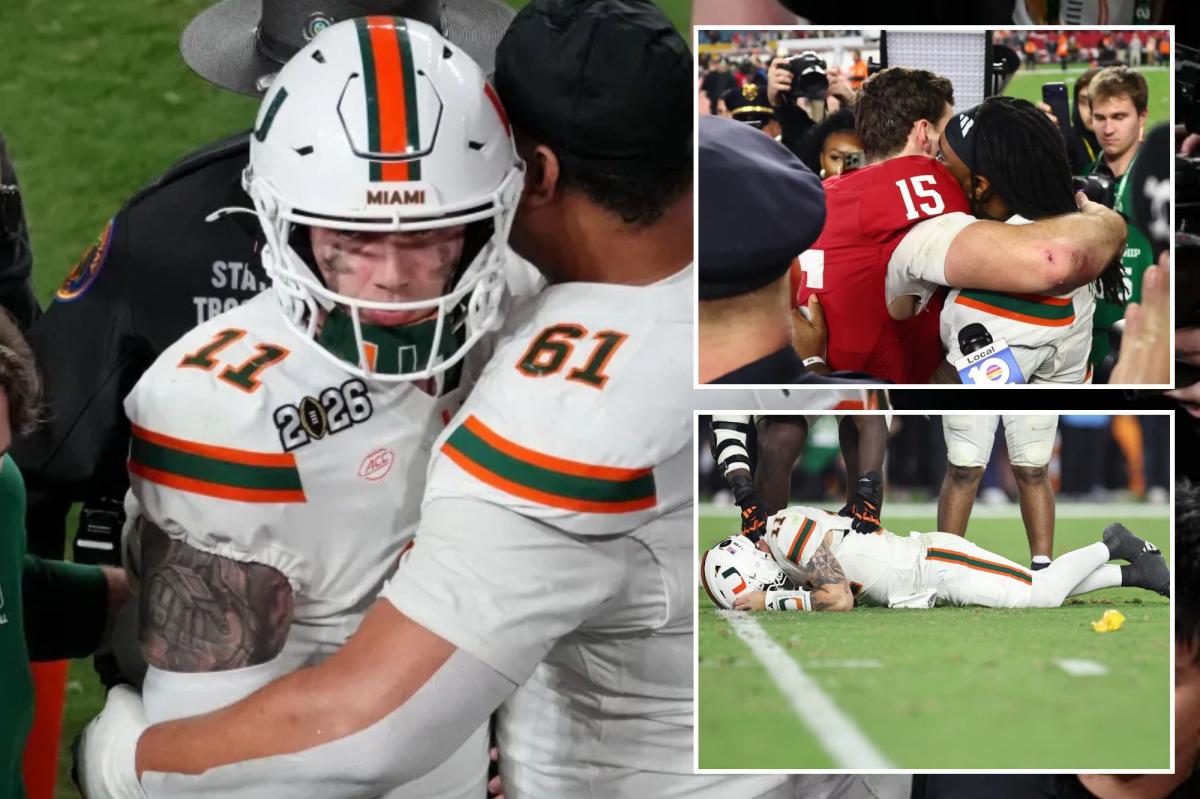 Carson Beck in handshake drama after devastating interception sealed Miami's national championship hopes