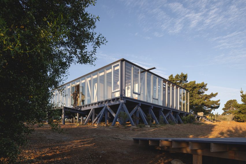 House on timber stilts in Chile