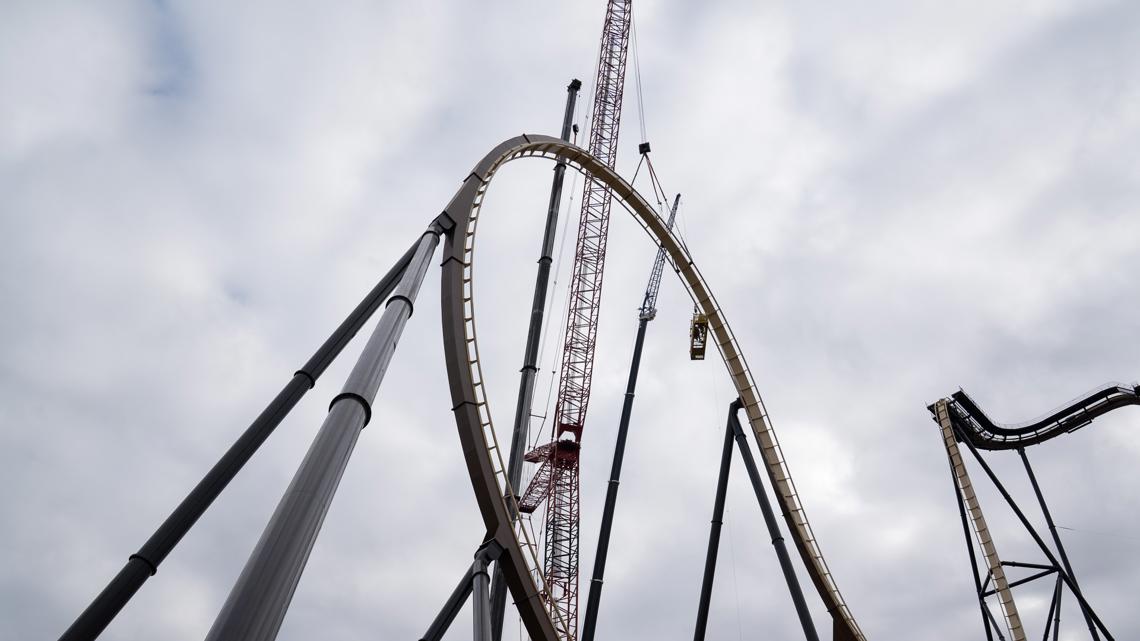 Six Flags Over Texas completes massive loop on record-breaking dive roller coaster