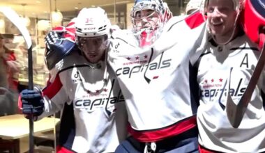 Capitals literally carry an injured Charlie Lindgren to locker room after he helps them secure a crucial shootout win