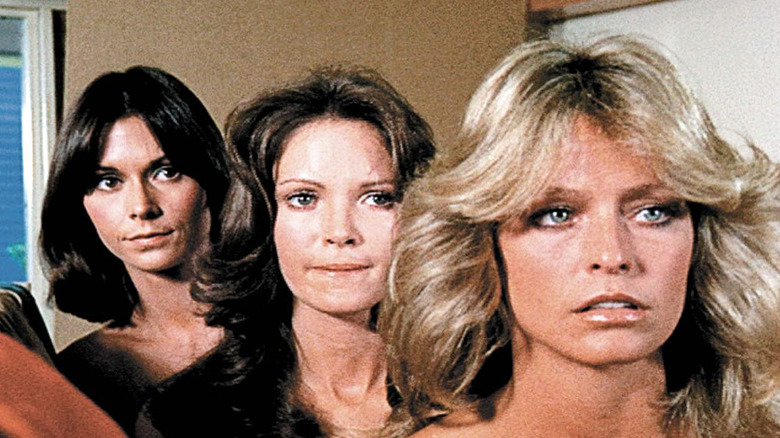 The Angels looking concerned in Charlie's Angels (1976)