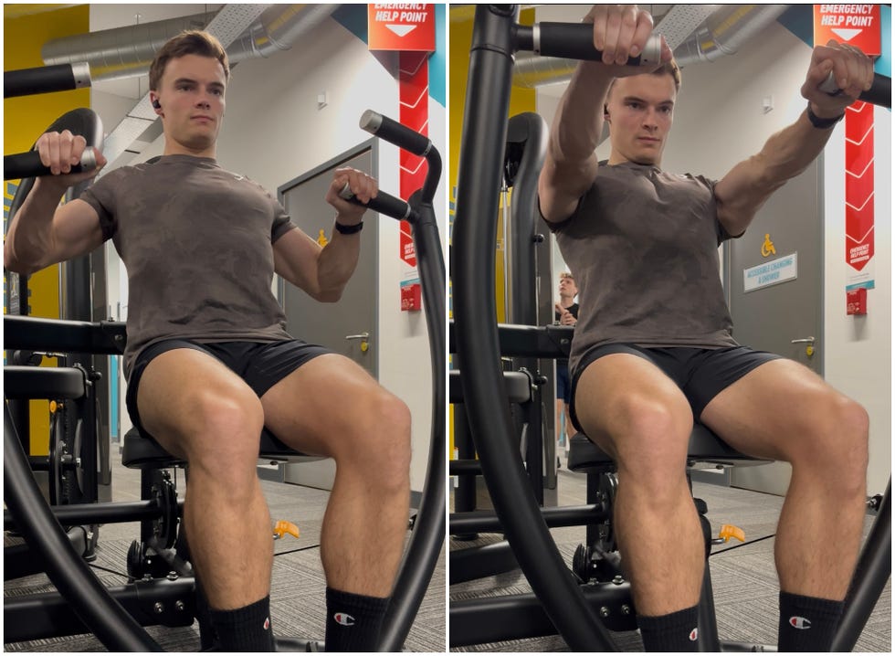 person exercising on a gym machine