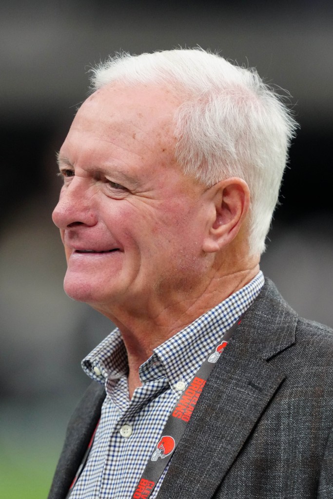 Cleveland Browns owner Jimmy Haslam watches the game.