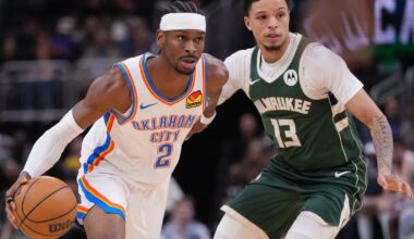 Gilgeous-Alexander scores 40 points as short-handed Thunder roll past Bucks 122-102 :: WRAL.com