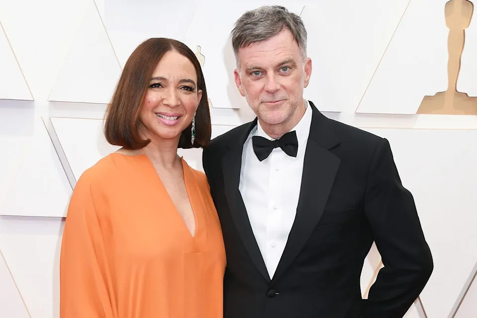 Gilbert Flores/Variety/Penske Media via Getty Maya Rudolph and Paul Thomas Anderson at the Oscars in 2022