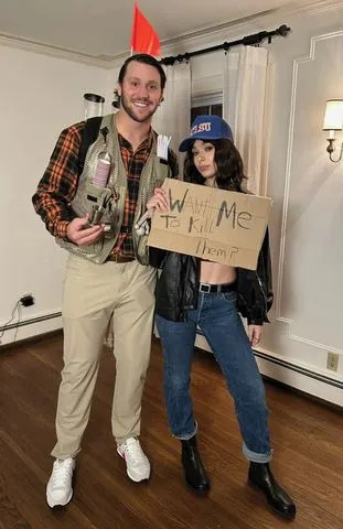 Beau Society Josh Allen and Hailee Seinfeld dress up as Bobby Bouche and Vicki Vallencourt from 'The Waterboy'