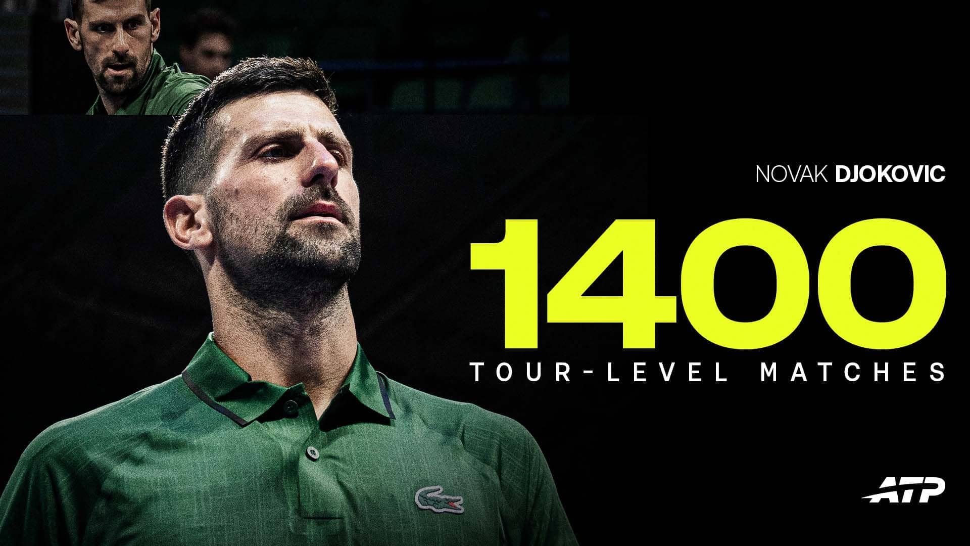 Novak Djokovic's clash with Jakub Mensik at the Australian open will be the 1400th tour-level match of his career.