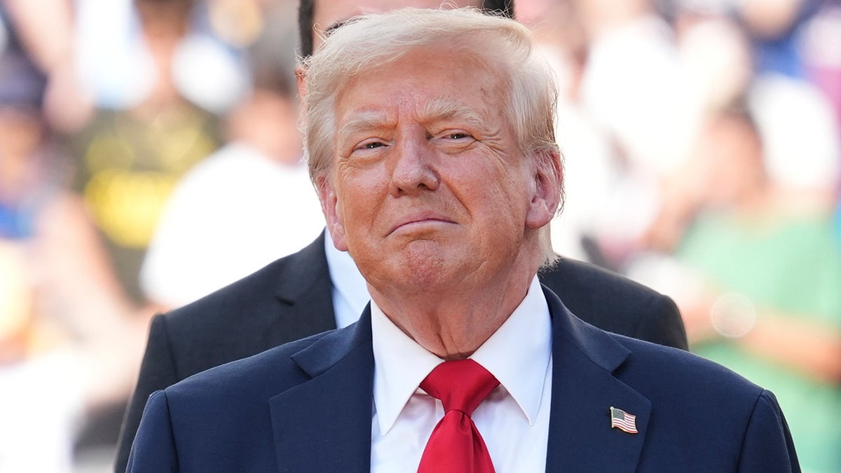 President Trump smirks