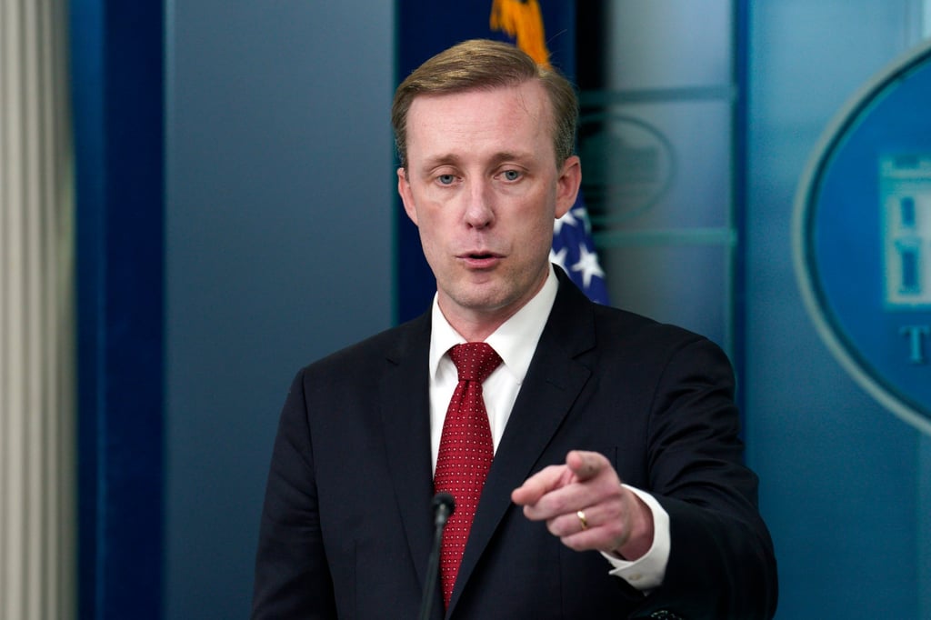 National security adviser Jake Sullivan speaks during a press briefing at the White House in Washington, D.C., in this file photo dated October 1, 2024. Photo: Abaca Press/TNS