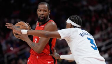 Kevin Durant's season-high 39 points and clutch free throws lift Rockets over Timberwolves