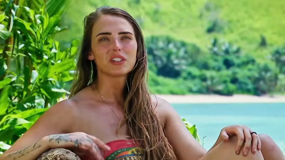 Sage gives a confessional during Survivor.