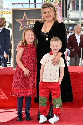 Michael Buckner/Variety via Getty Kelly Clarkson and kids River and Remington at her Hollywood Walk of Fame ceremony in September 2022